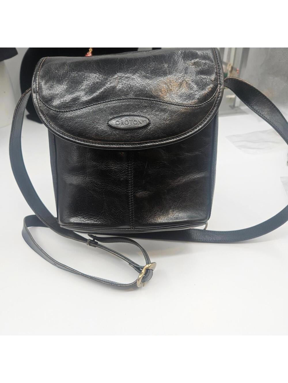 Oroton Black Genuine Cowhide Leather Crossbody Bag – Made in Australia